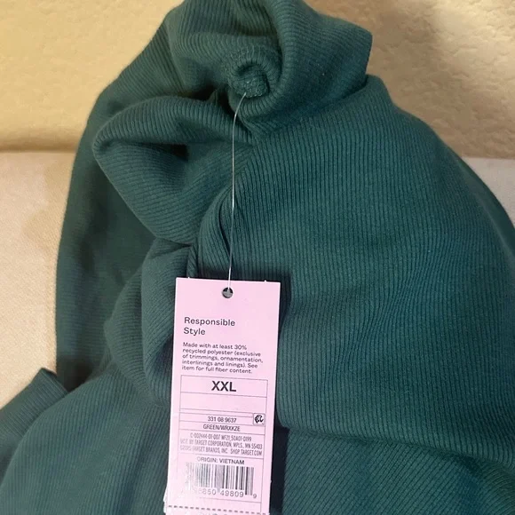 Wild Fable Teal Green Off-Shoulder Ribbed Long Sleeve Dress Size XXL New - Picture 4 of 4